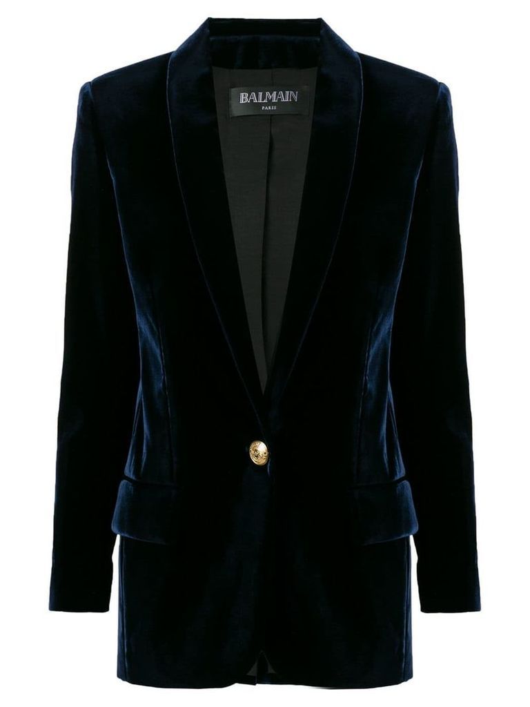 Balmain tailored buttoned logo blazer - Blue