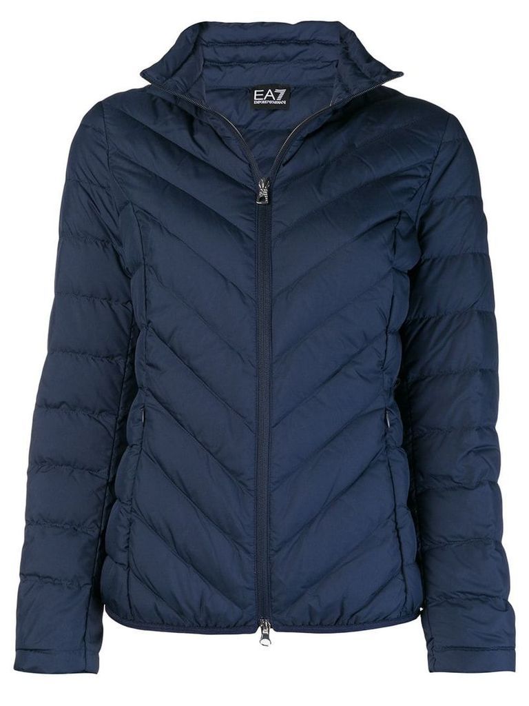 Ea7 Emporio Armani zipped puffer jacket - Blue