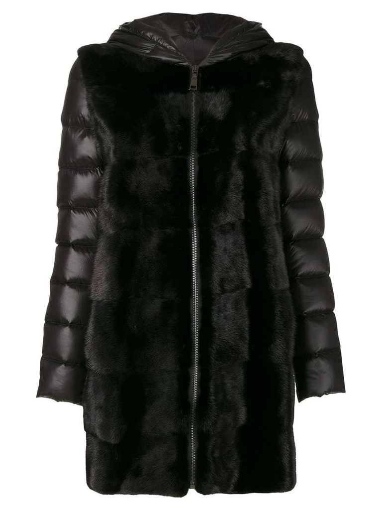 Cara Mila Lisa down mink coat - Black