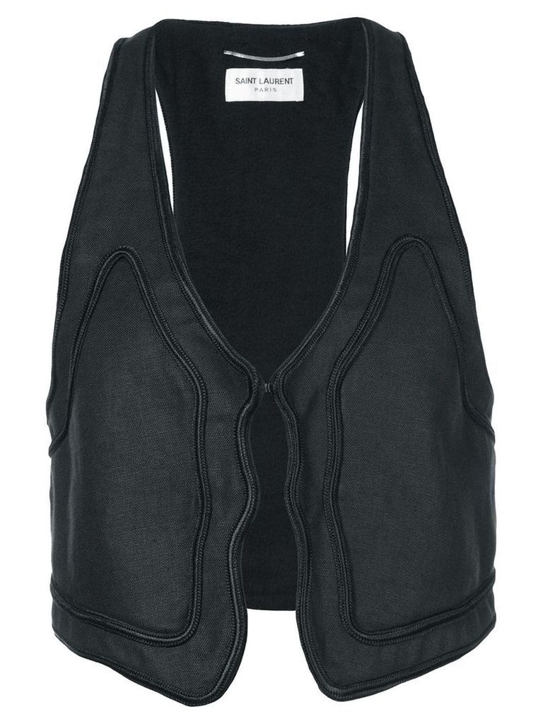 Saint Laurent trim detail waistcoat - Black