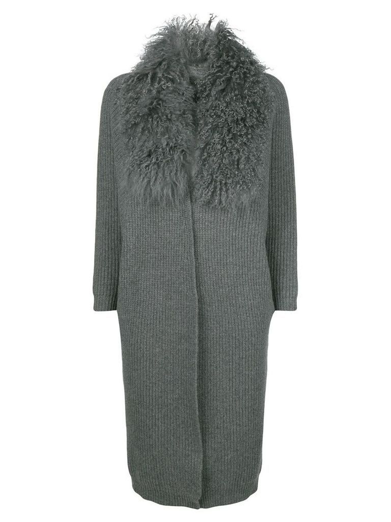 Philo-Sofie fluffy collar cardi-coat - Grey