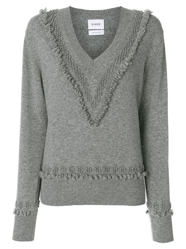 Barrie Romantic Timeless cashmere V neck pullover - Grey
