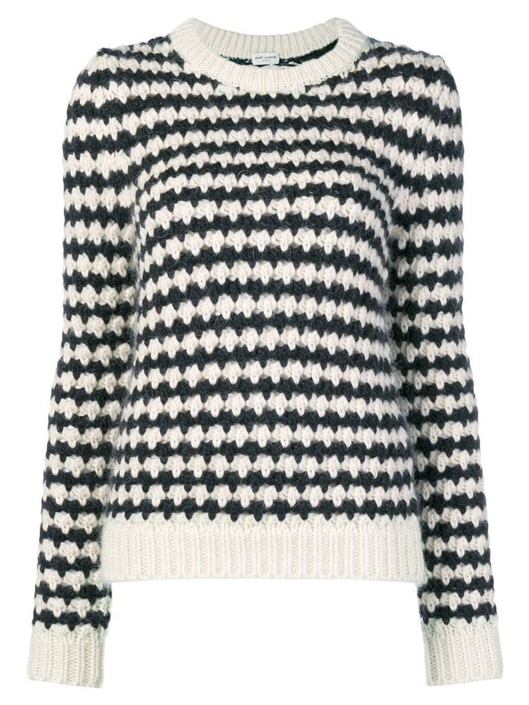 Saint Laurent striped chunky knit sweater - Black