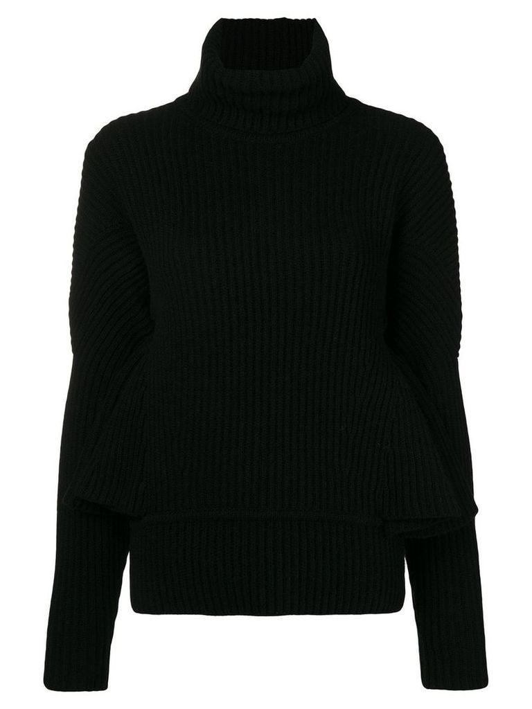 Antonio Berardi ruffle sleeve sweater - Black