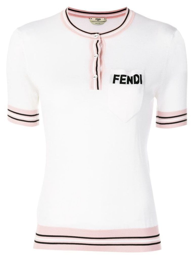 Fendi logo short-sleeve sweater - White