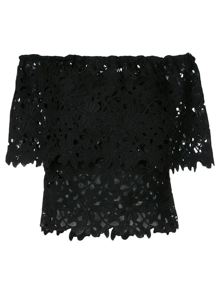Bambah floral lace patterned off-shoulder top - Black