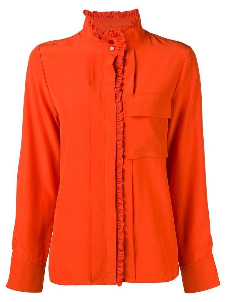 Chloé frilled band collar blouse - Orange