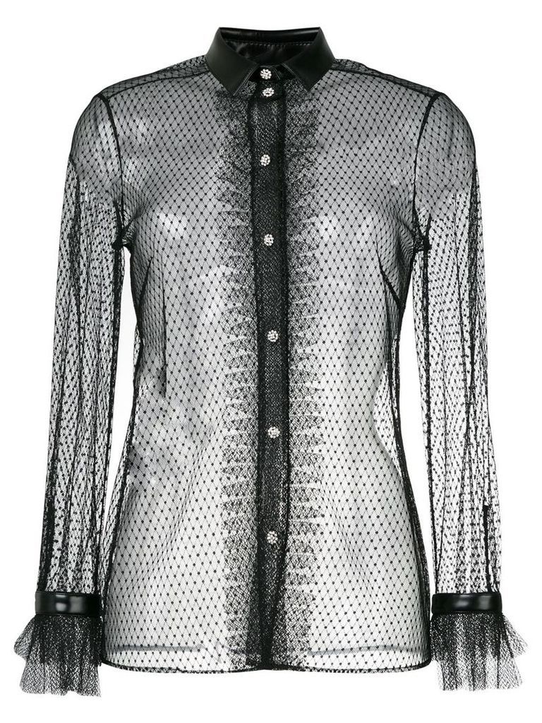 Philosophy Di Lorenzo Serafini sheer mesh embroidered blouse - Black