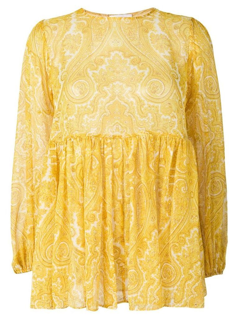 Zimmermann flared paisley blouse - Yellow