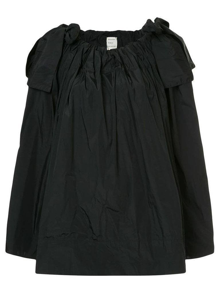 Maison Rabih Kayrouz paper bag flared blouse with bow details - Black