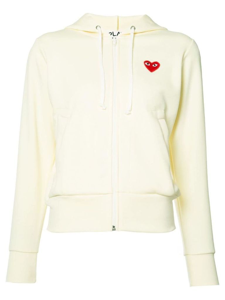 Comme Des Garçons Play heart logo hoodie - White