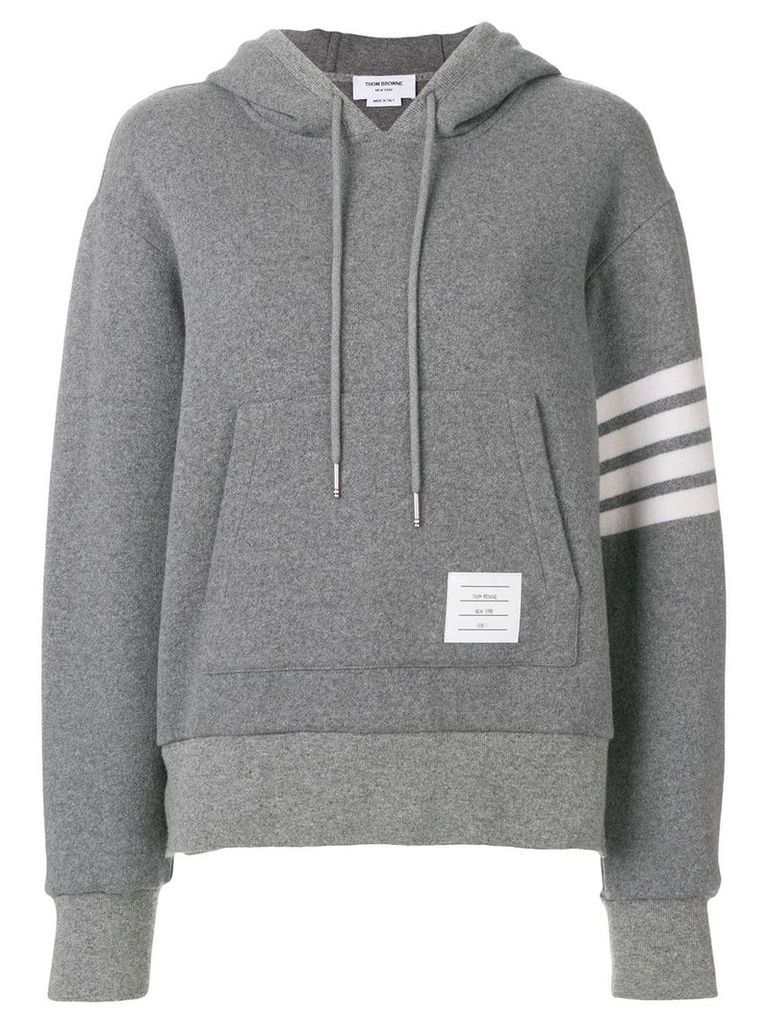 Thom Browne 4-bar relaxed cashmere hoodie - Grey