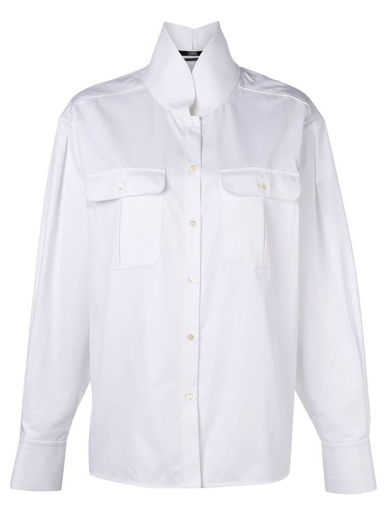 Karl Lagerfeld Karl shirt with top stitching - White