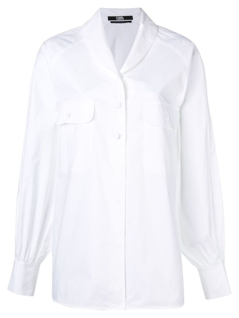 Karl Lagerfeld Karl shawl collar volume shirt - White