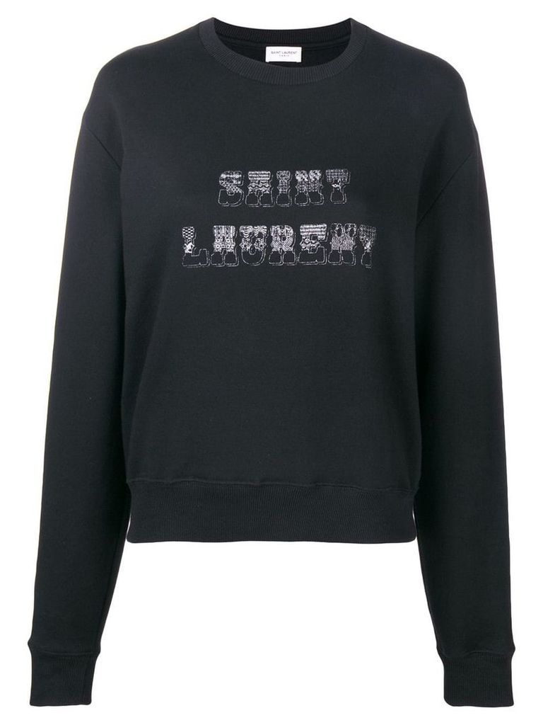 Saint Laurent logo patch sweatshirt - Black