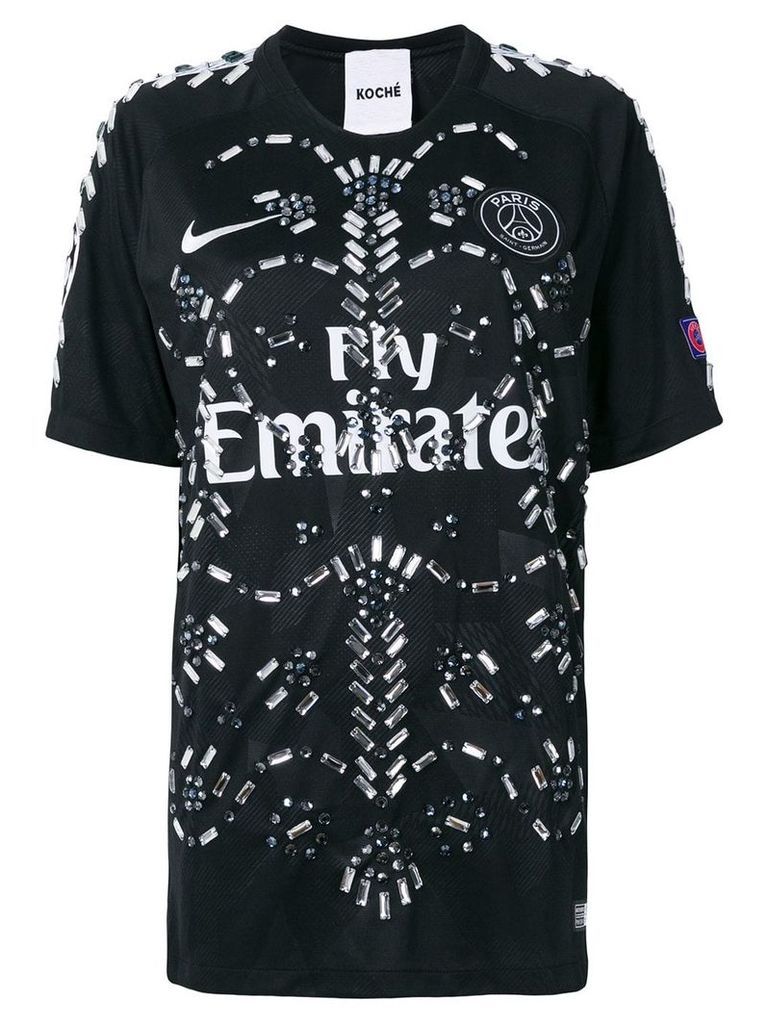Koché crystal embellished branded T-shirt - Black