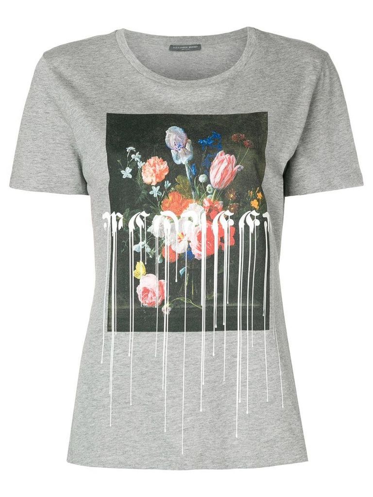 Alexander McQueen floral-printed short-sleeved T-shirt - Grey
