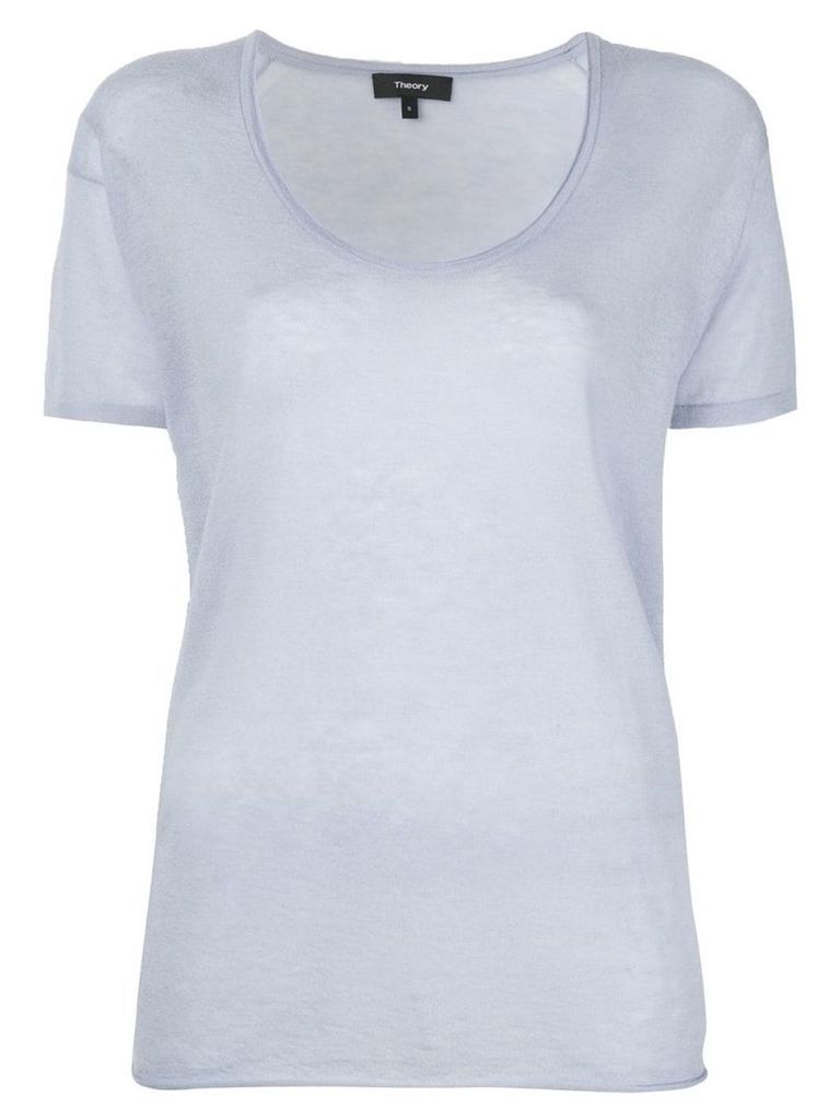 Theory round-neck drop-shoulder T-shirt - Blue