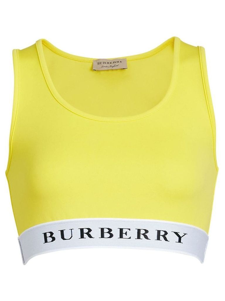 Burberry Logo Stretch Jersey Bra Top - Yellow