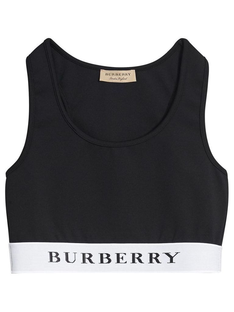 Burberry Logo Stretch Jersey Bra Top - Black