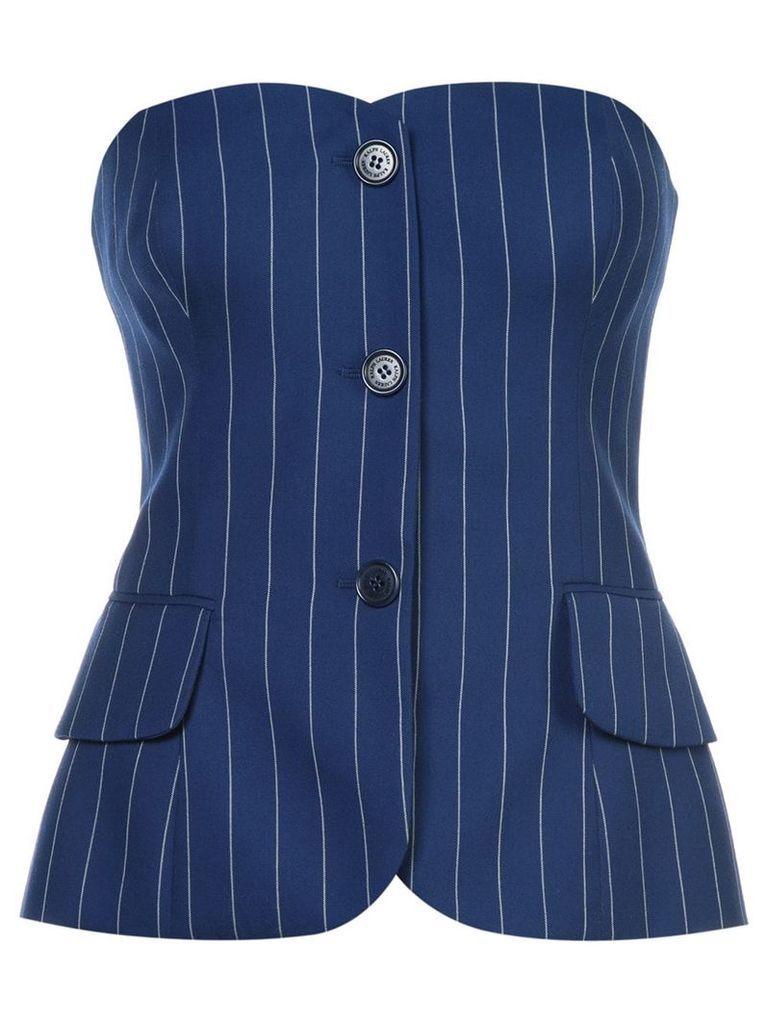 Ralph Lauren Collection pinstripe corset top - Blue