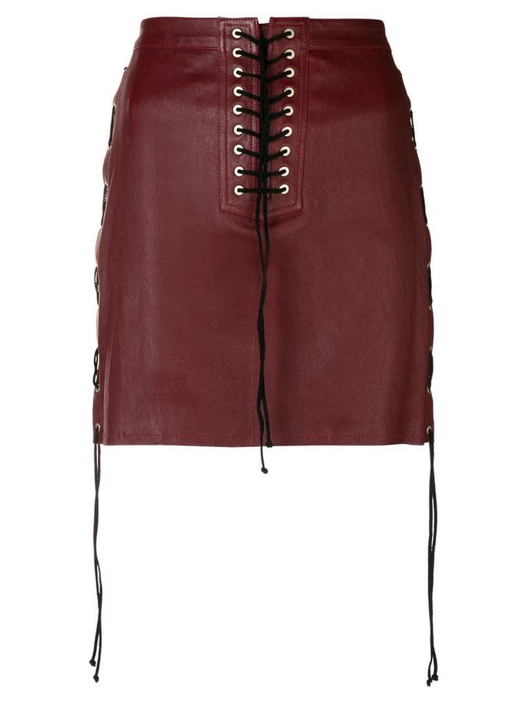 UNRAVEL PROJECT lace-up detail skirt - Red