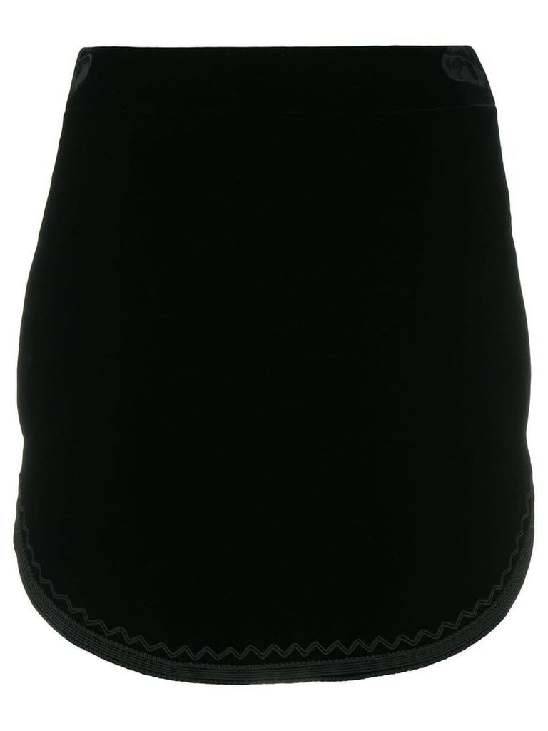 Saint Laurent passementerie embroidered velvet skirt - Black