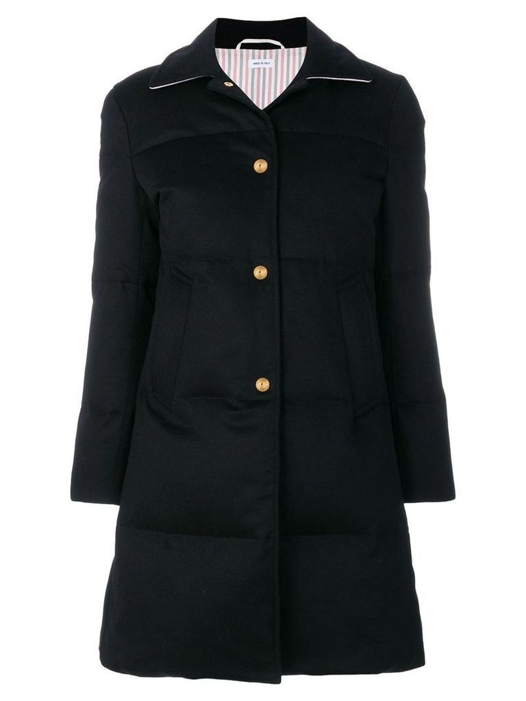Thom Browne Down-filled Jacket-weight Cashmere Overcoat - Blue