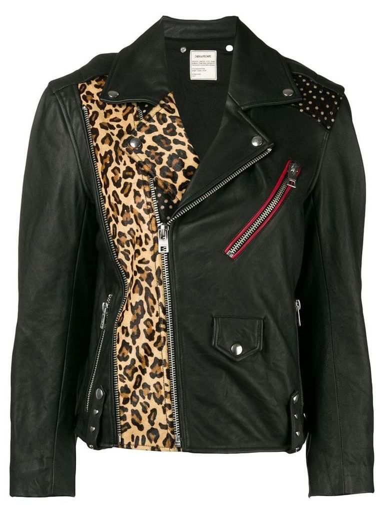 Zadig & Voltaire Liya Patch leather biker jacket - Black