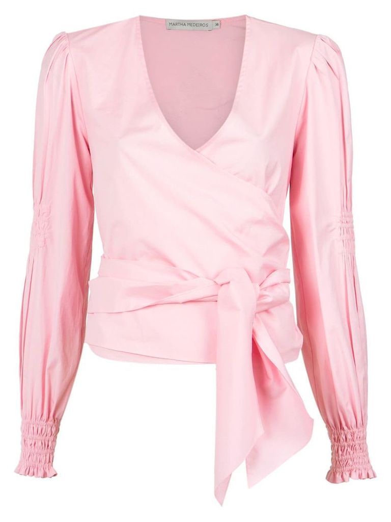 Martha Medeiros Kenia wrap style shirt - PINK