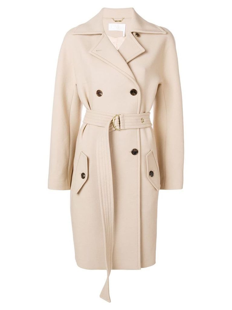 Chloé belted double-breasted coat - NEUTRALS