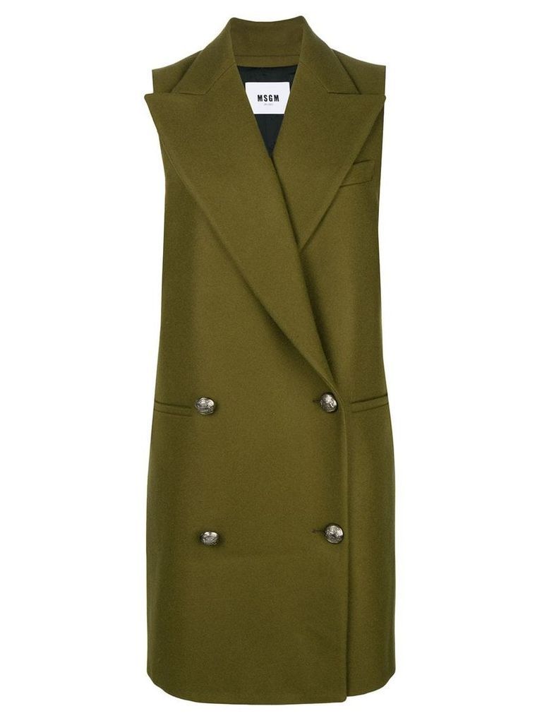 MSGM double breasted sleeveless coat - Green