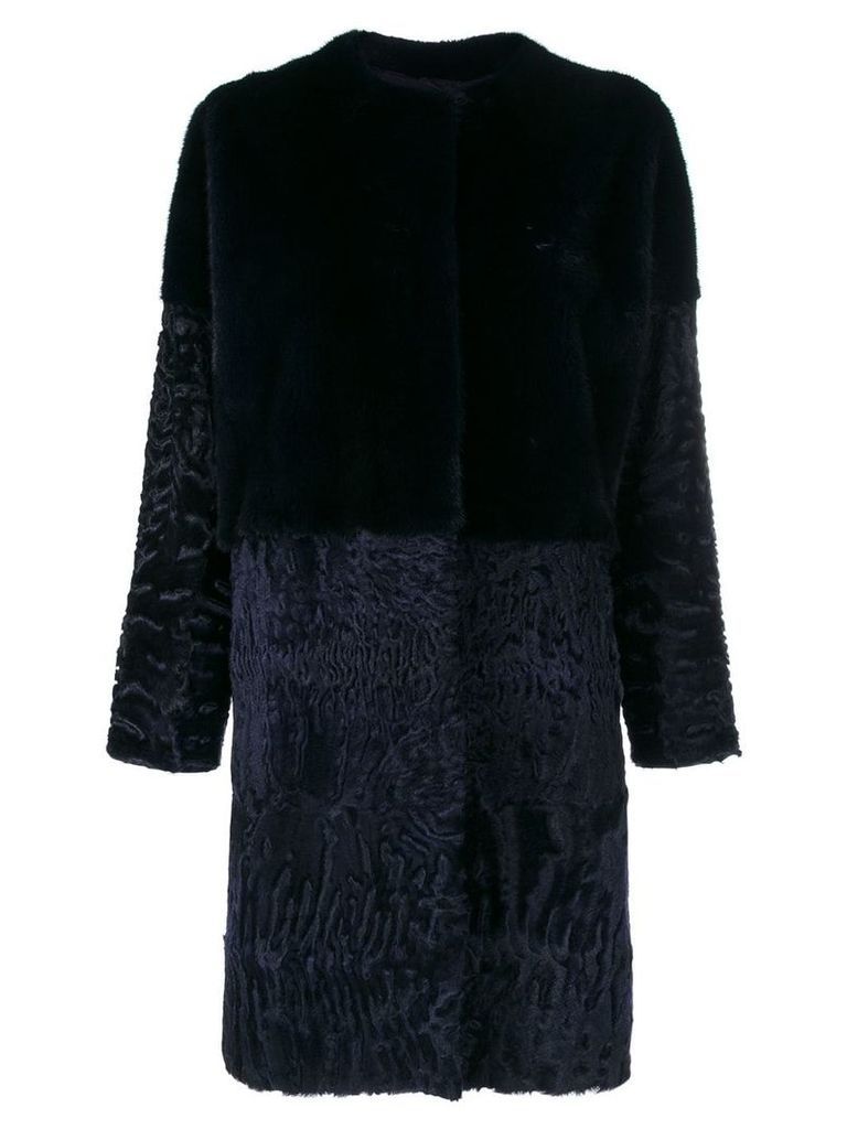 Liska mid-length fur coat - Blue