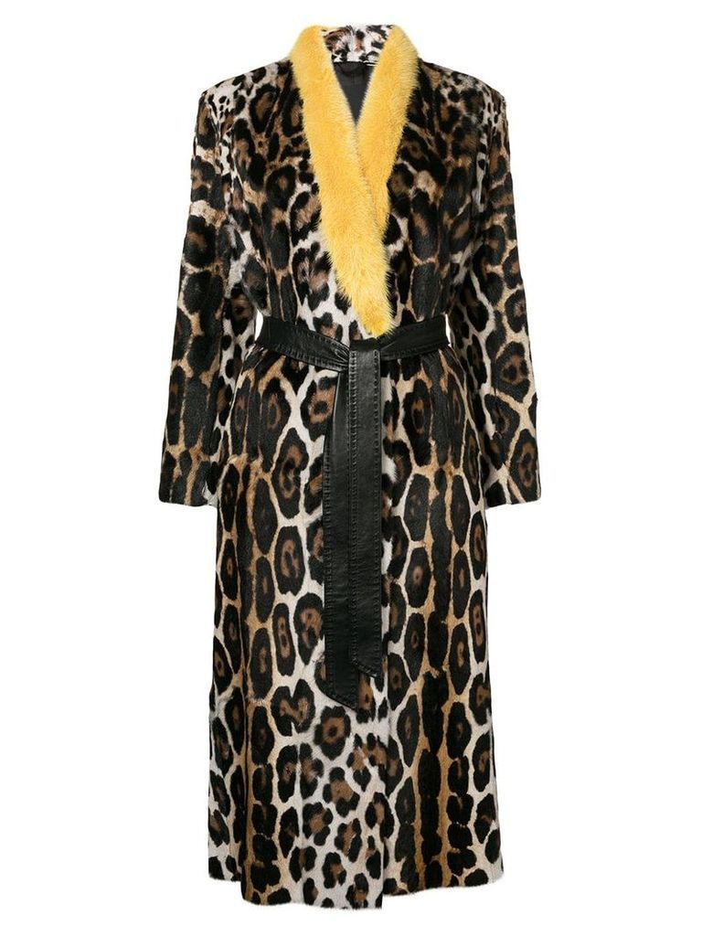 Liska leopard patterned coat - Brown