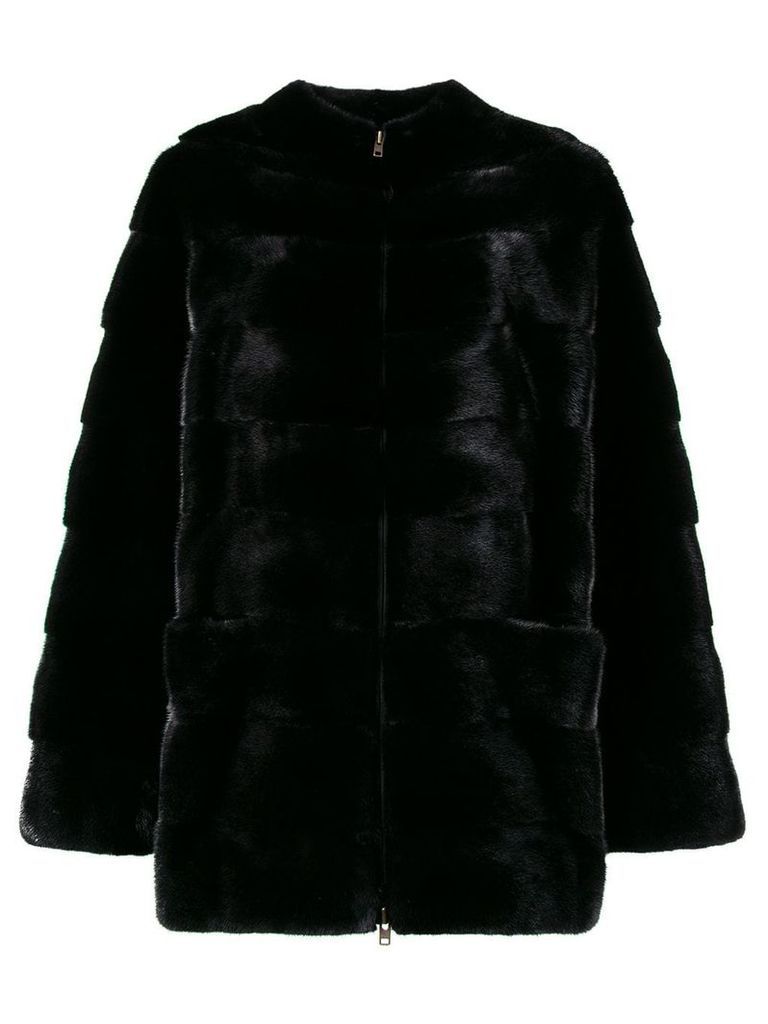 Liska collarless coat - Black