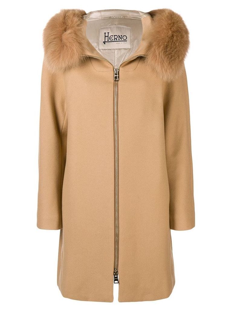 Herno fox fur coat - NEUTRALS