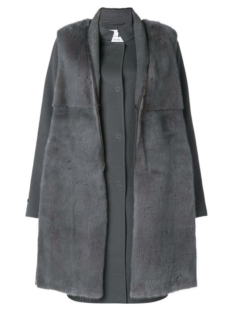 Manzoni 24 mink fur fitted coat - Grey