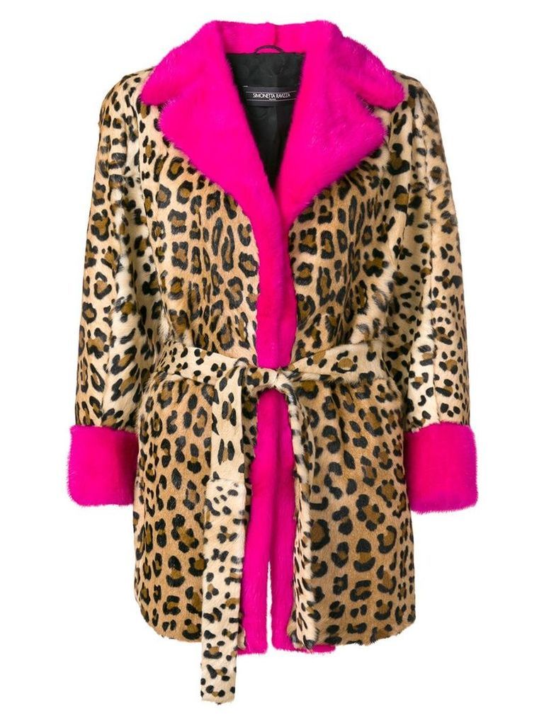 Simonetta Ravizza leopard print fur coat - Brown