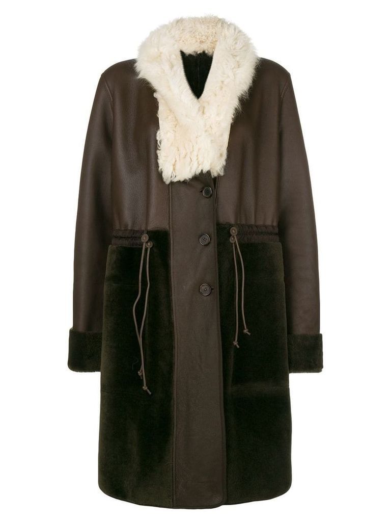 Chloé reversible oversized lambskin coat - Brown