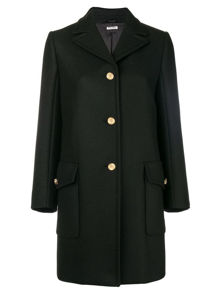 Miu Miu single breasted wool coat - Black