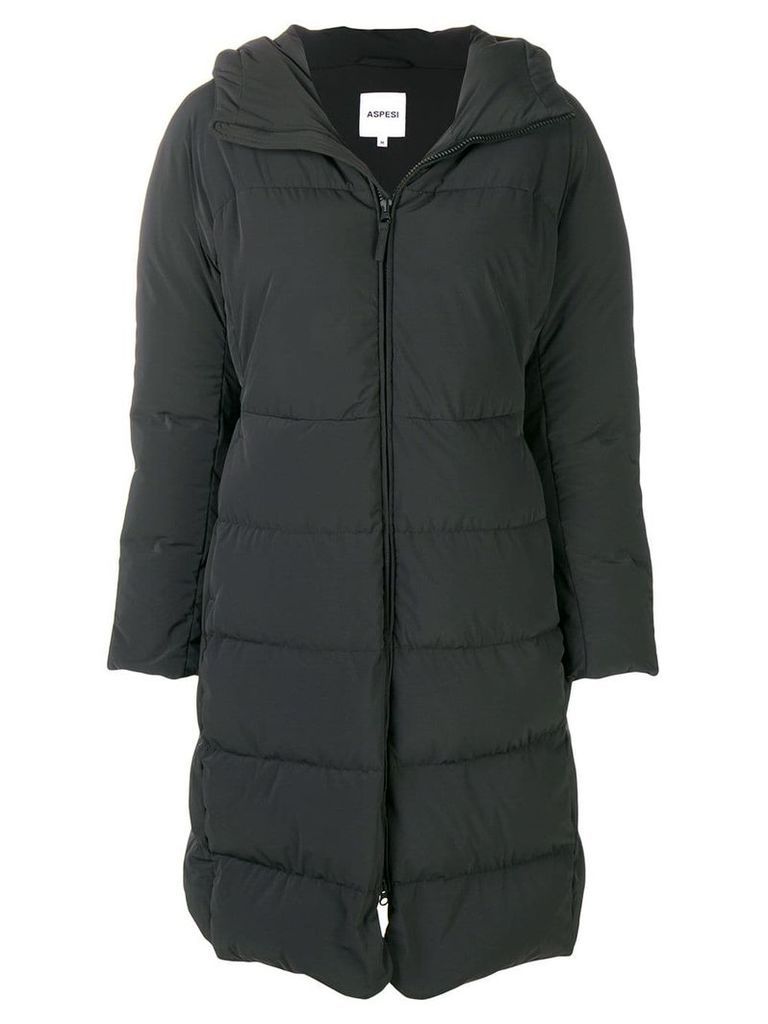 Aspesi feather-down hooded coat - Black