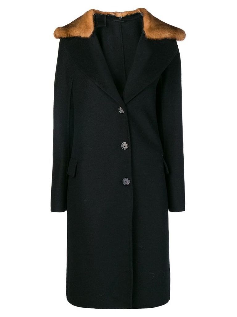 Ermanno Scervino fitted open collar coat - Black