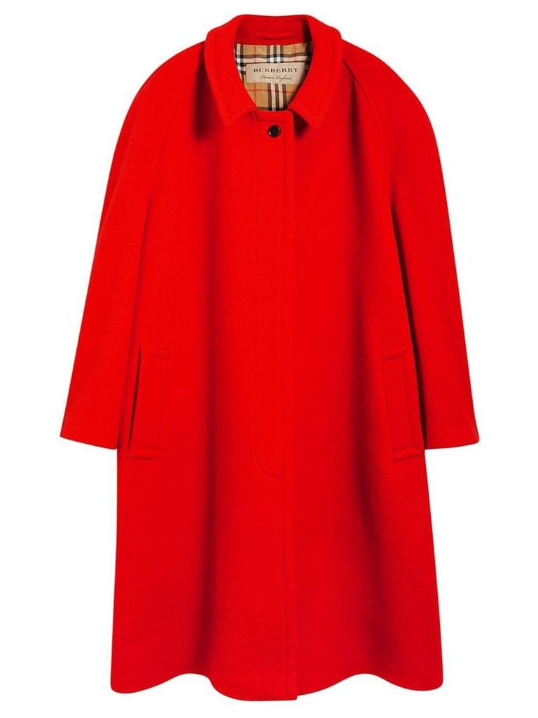 Burberry Double-faced Wool Cashmere Oversized Car Coat - Red