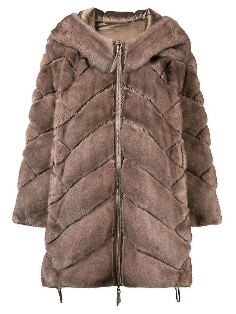 Liska padded hooded coat - Brown