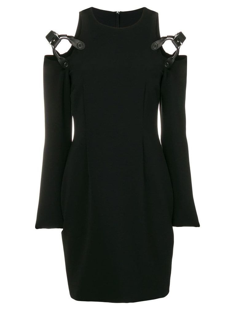 Moschino harness cold shoulder mini dress - Black