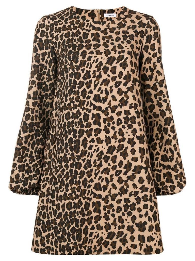 P.A.R.O.S.H. leopard print shift dress - Neutrals
