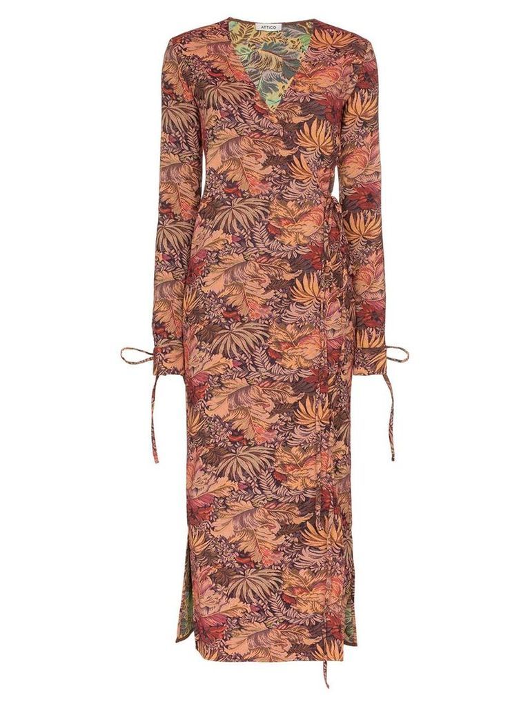 The Attico jacquard maxi robe dress - Multicolour
