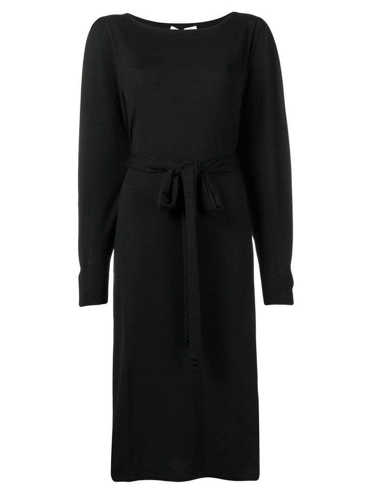Agnona long sleeve belted dress - Black