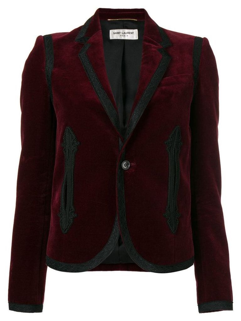 Saint Laurent boxy embroidered velvet blazer