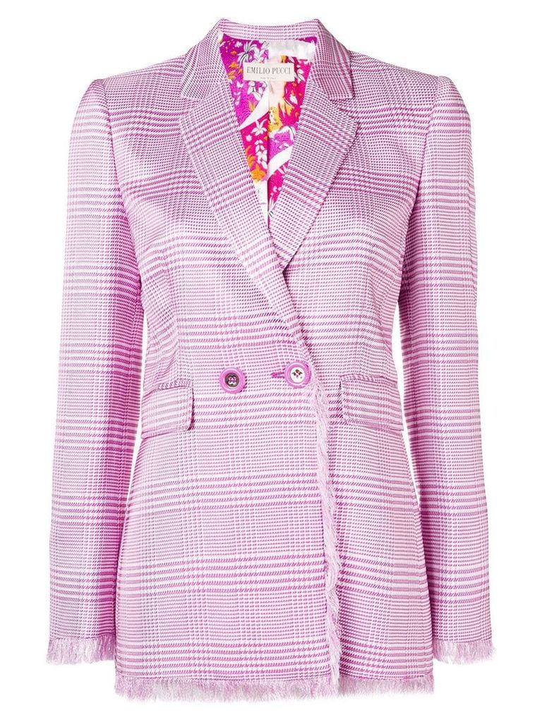 Emilio Pucci plaid double breasted blazer - Pink